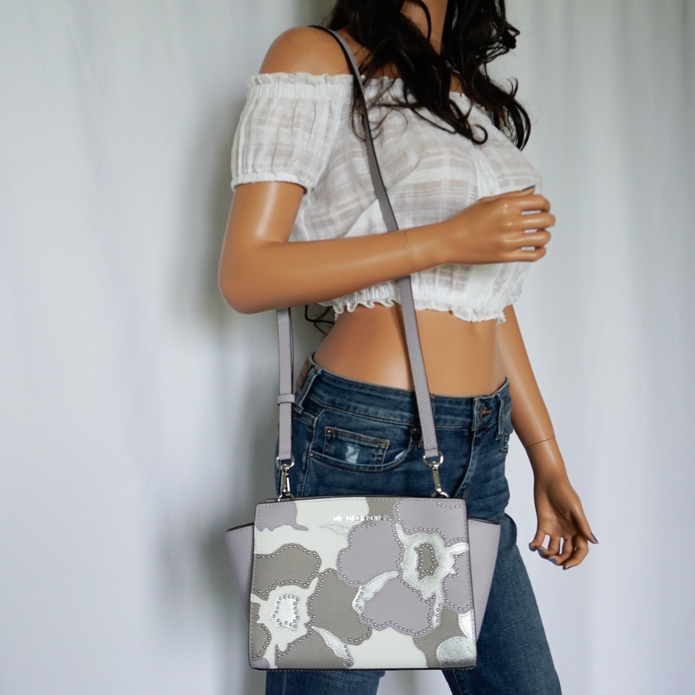 Michael Kors Selma M Messenger Lilac Multi Studs